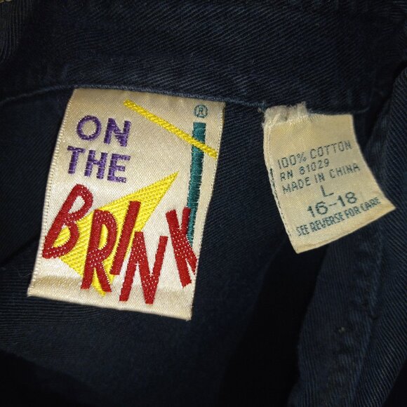 On The Brink Western Rodeo Youth Large 16-18 Dark Blue Shirt - Picture 2 of 8